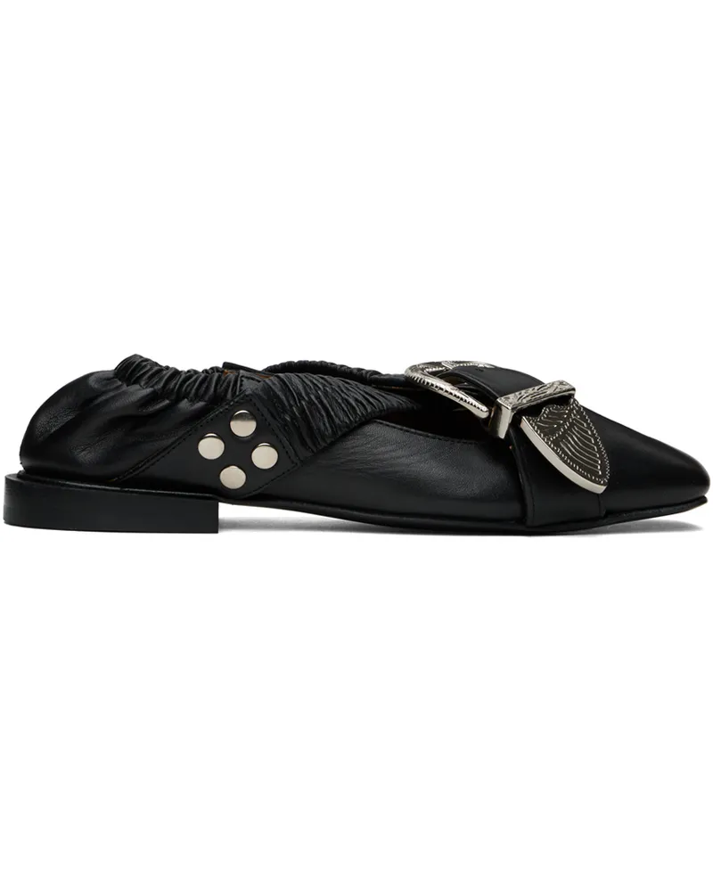 Toga SSENSE Exclusive Black Cross Strap Ballerina Flats Aj928