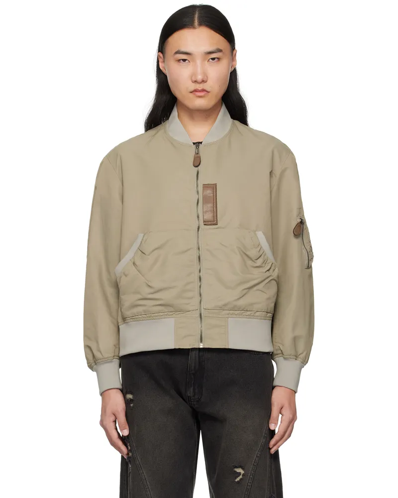 lesugiatelier Khaki Flight Bomber Jacket Khaki
