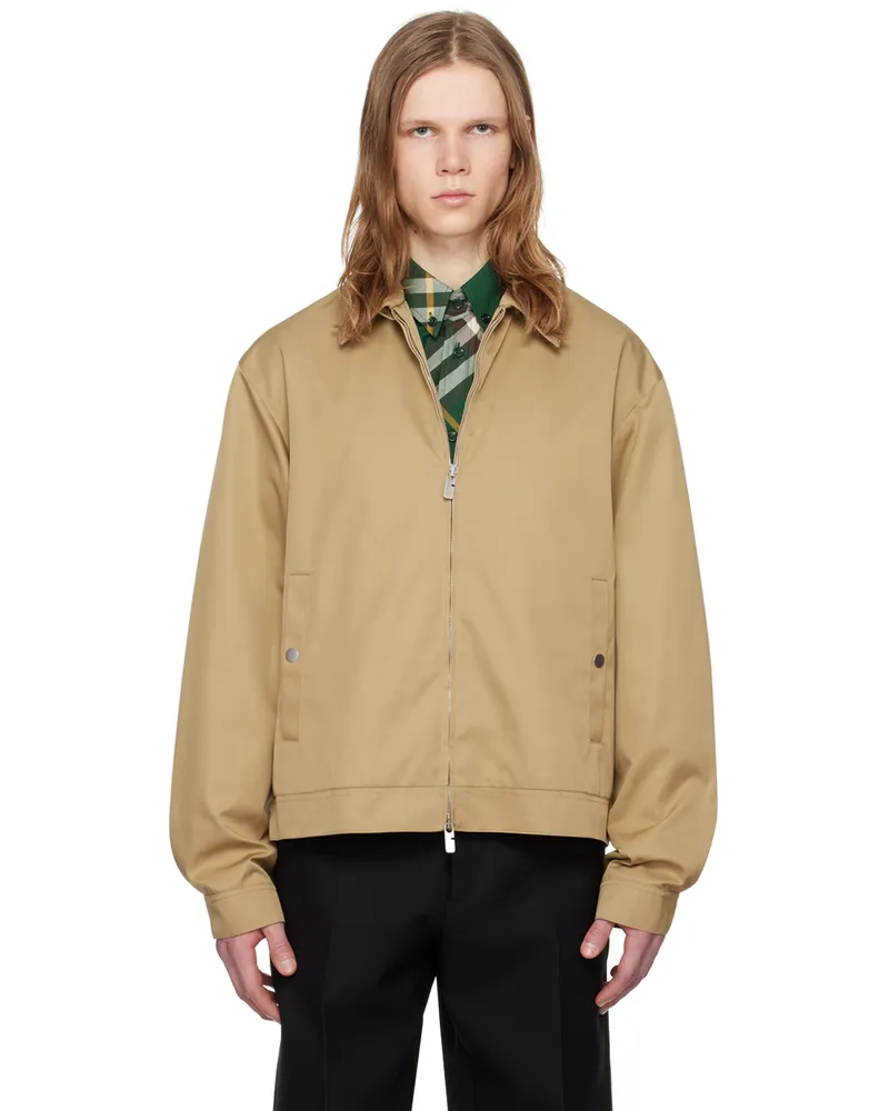 Burberry Beige Harrington Jacket Flax