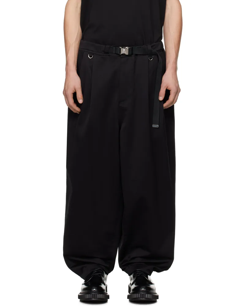 Mastermind World Black Belted Wide Fit Easy Trousers Black