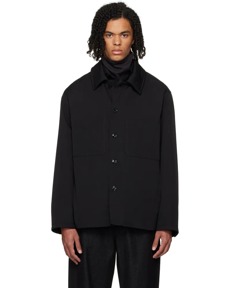 Christophe Lemaire Black Wadded Facing Jacket Bk999