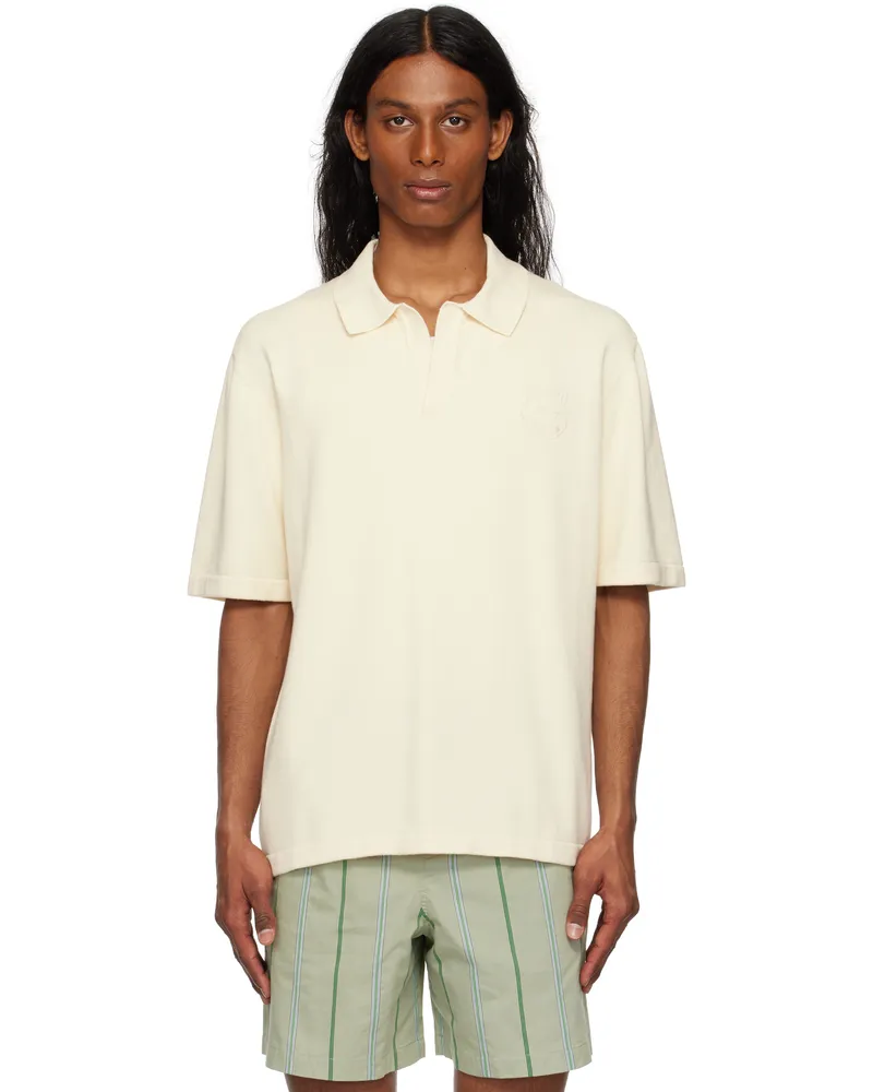 Kitsuné Off-White Bold Fox Head Embroidered Knitted Polo 0145
