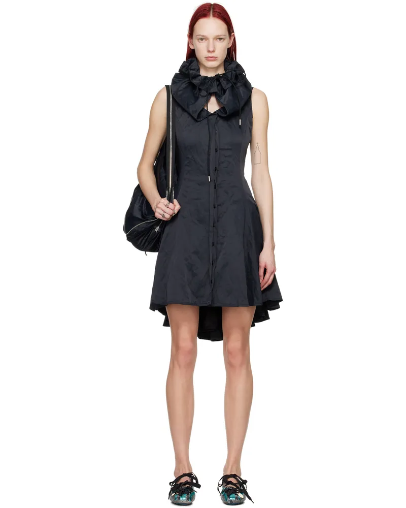 KIKO KOSTADINOV Black Mirae Minidress Pebble