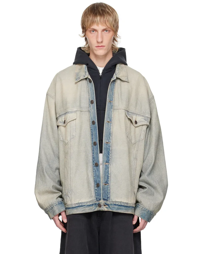 Balenciaga Gray Oversized Denim Jacket Inside