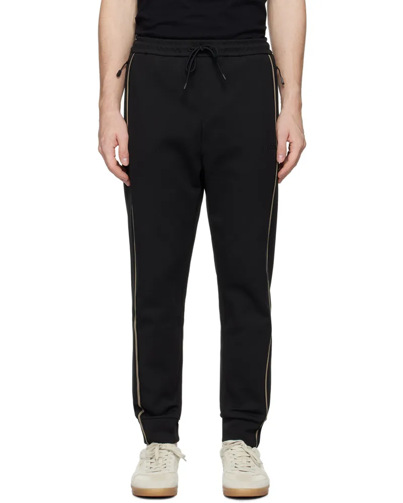 HUGO BOSS Black Logo-Embossed Sweatpants 001-black