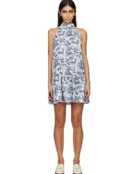 STAUD Blue Marlowe Minidress Chbt