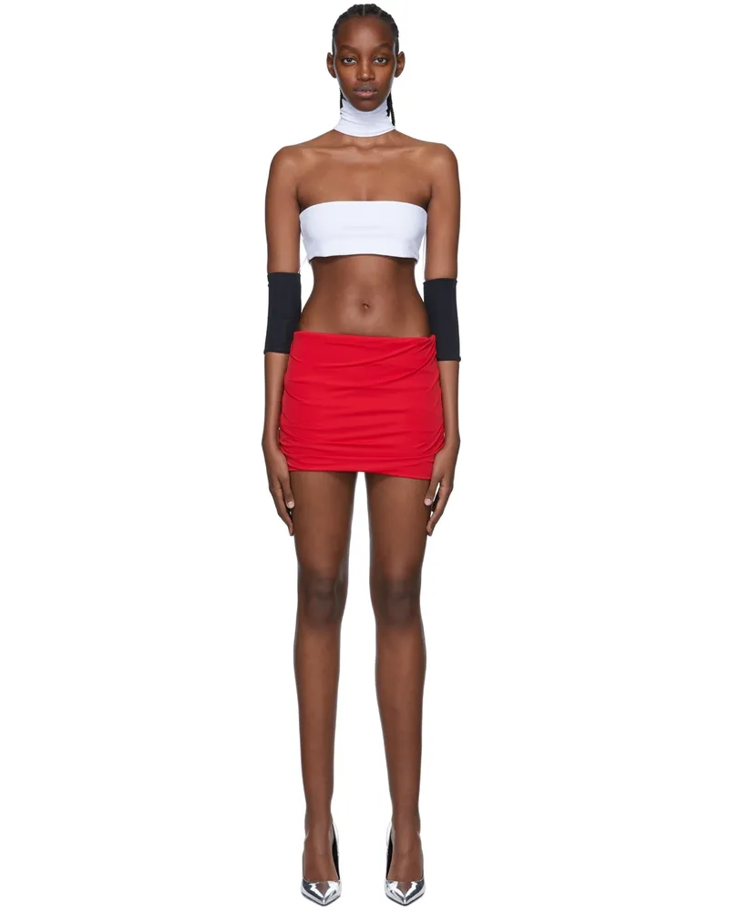 Maximilian Davis Red Nylon One-Piece Swimsuit Optic