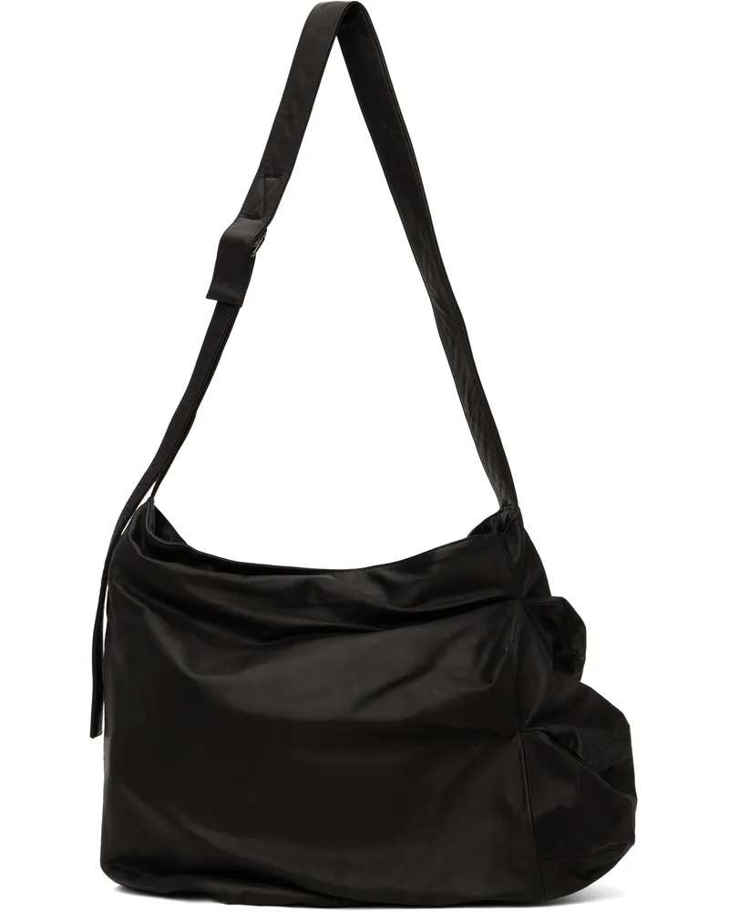Yohji Yamamoto Black Uneven Crossbody Bag 1