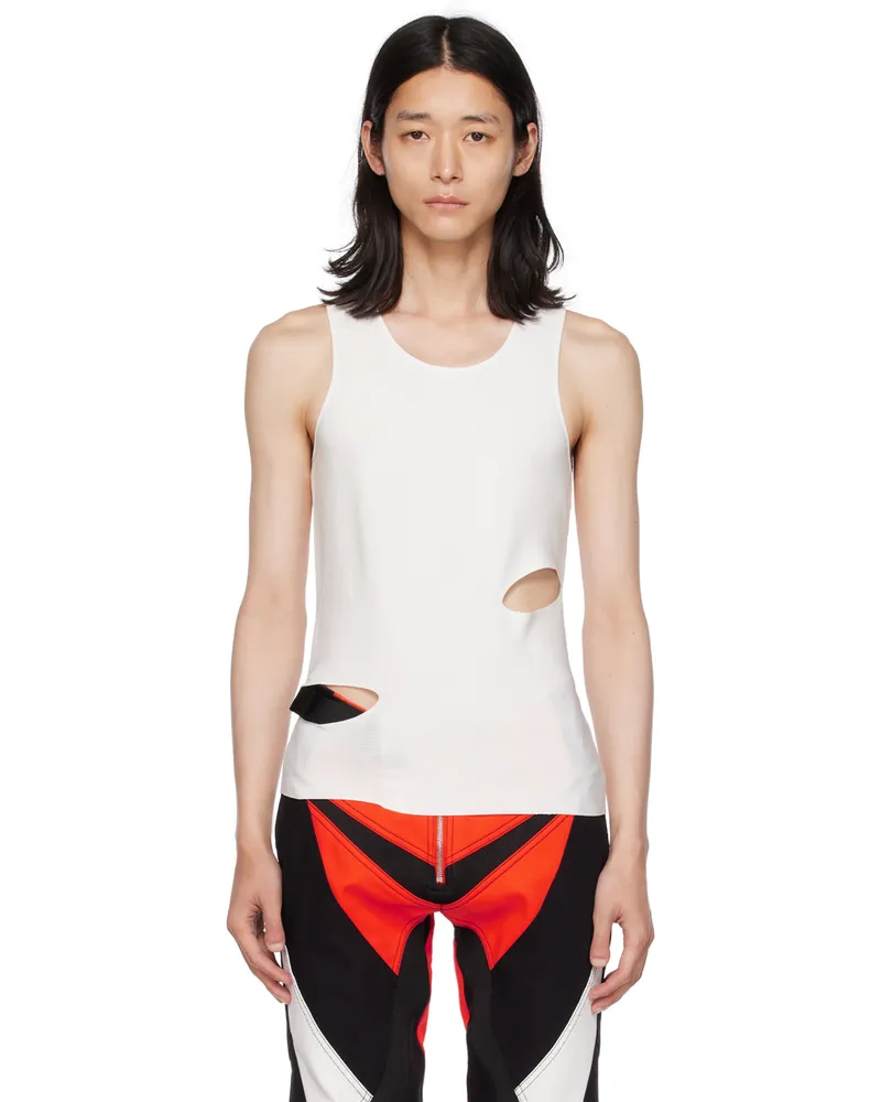 Dion Lee White Cutout Tank Top Ivory