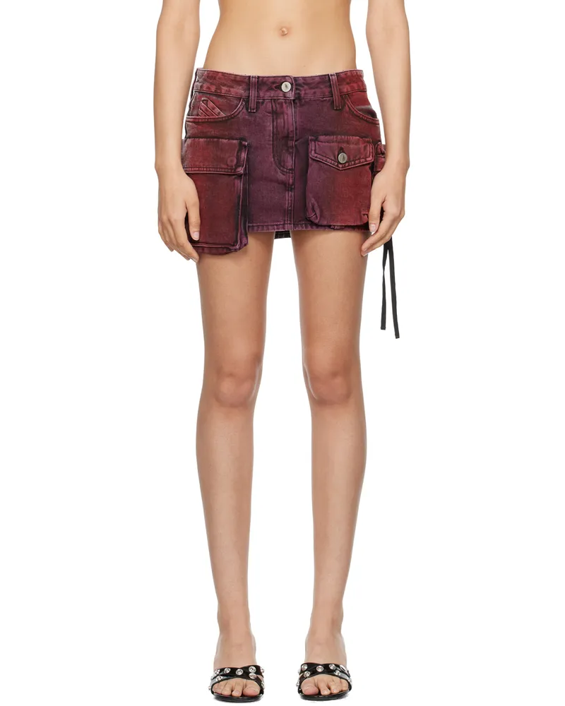 ATTICO Red & Gray Fay Denim Miniskirt 576