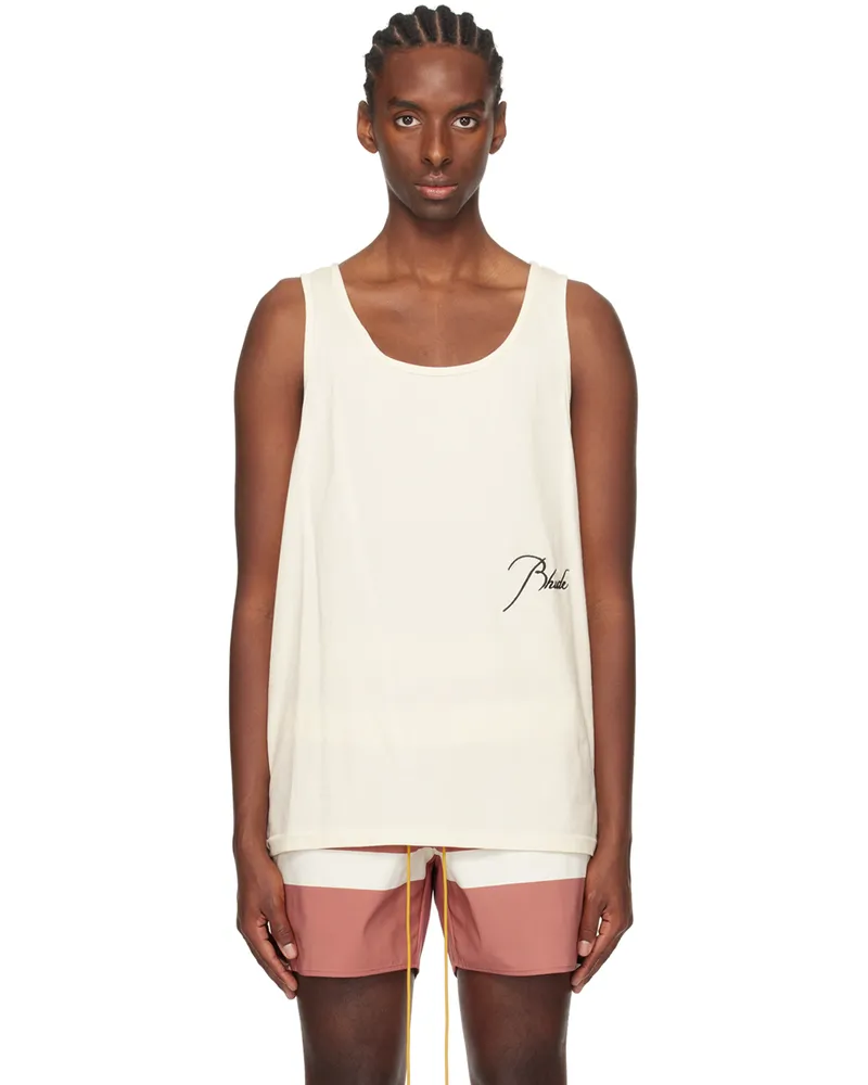 RHUDE Off-White Embroidered Tank Top 0611