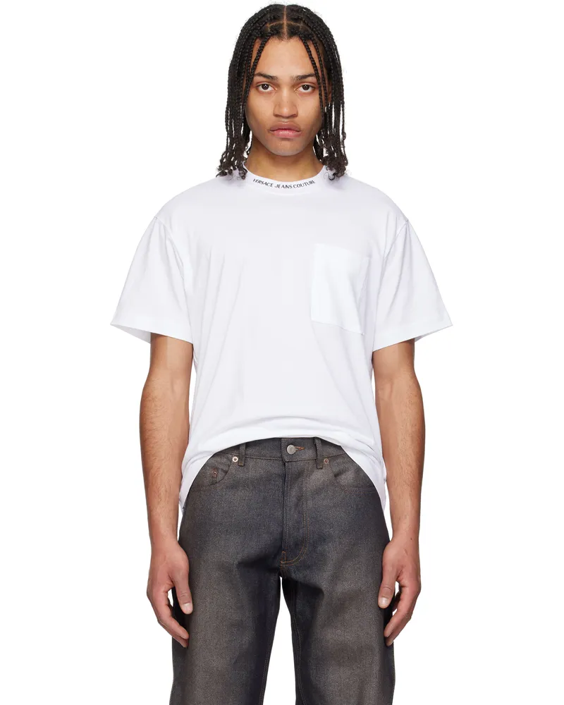 Versace Jeans White Logo Collar T-shirt E003-white