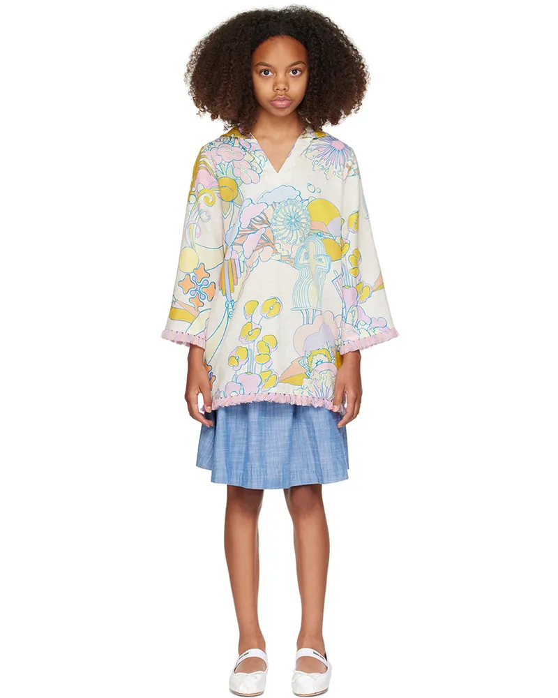 Zimmermann Kids Multicolor Pop Cover Up Dress Watercolour