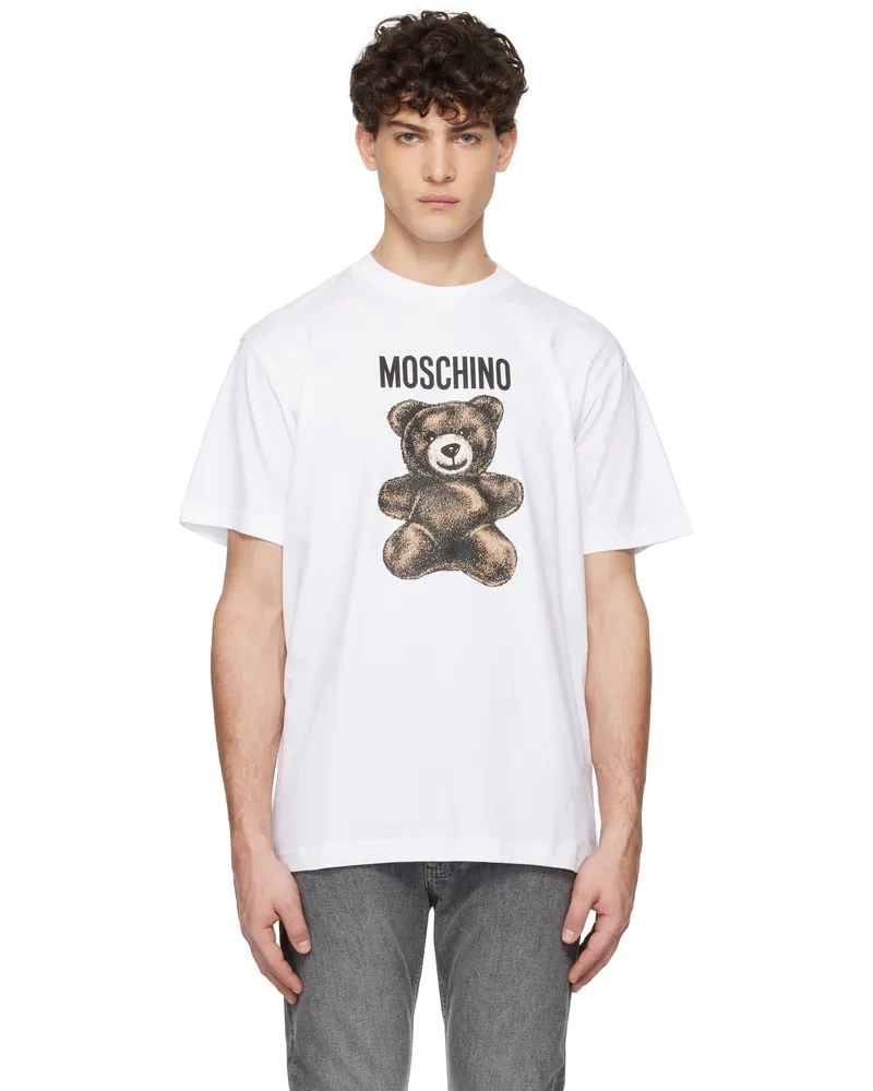 Moschino White Teddy Bear T-shirt Multi