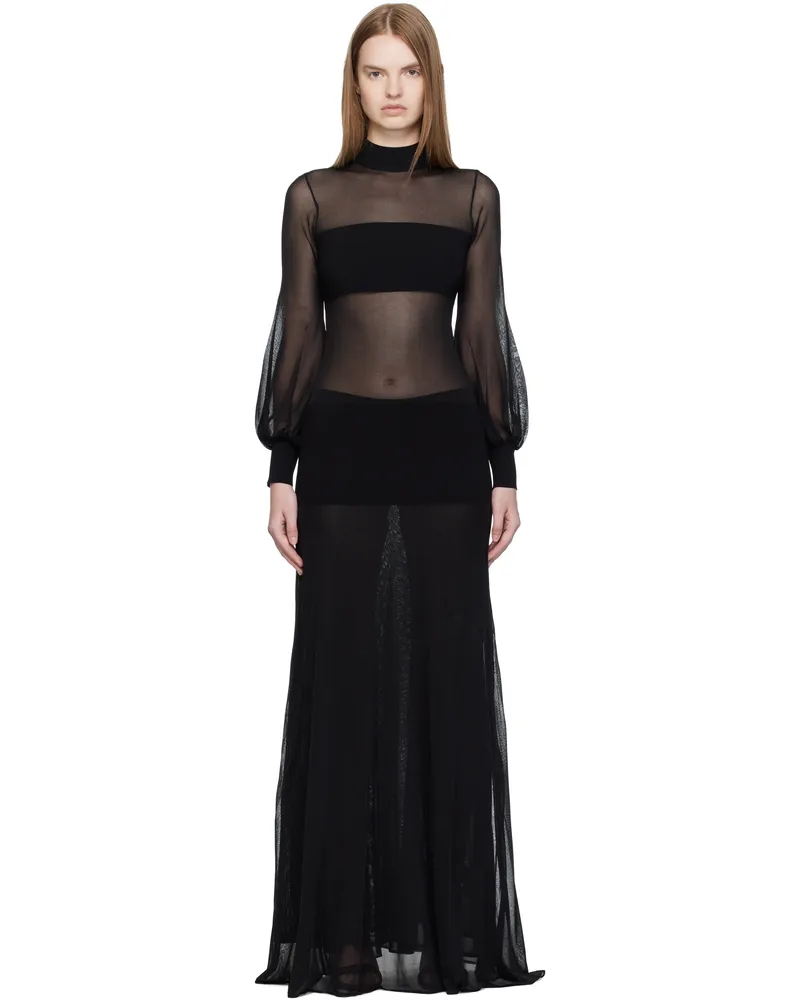 Tom Ford Black Turtleneck Maxi Dress Lb999