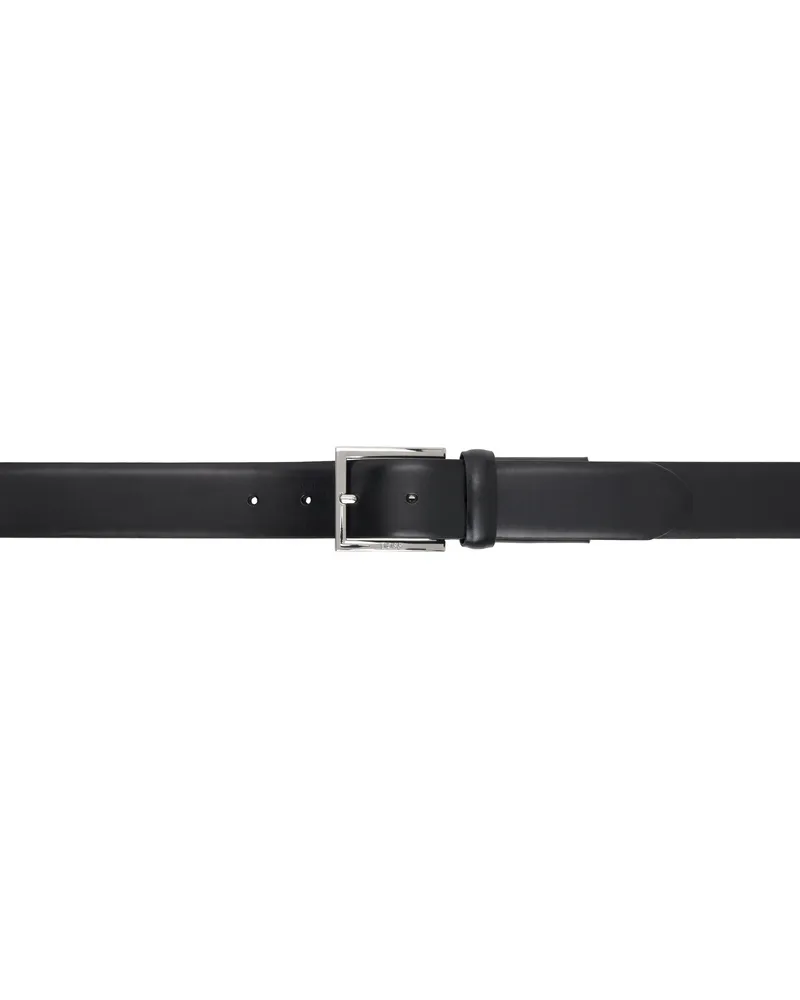 HUGO BOSS Black Concealed Elasticized Leather Belt 001-black