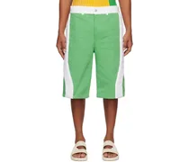 SSENSE Exclusive Green & White Denim Shorts
