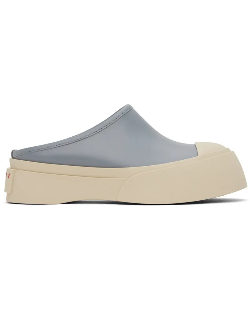 Marni Blue Leather Pablo Sabot Slippers 00n34