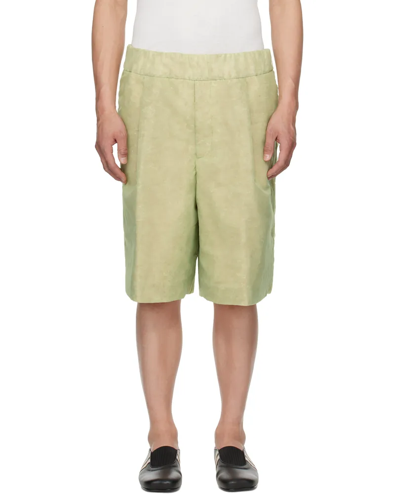 Dries van Noten Green Layered Shorts Light