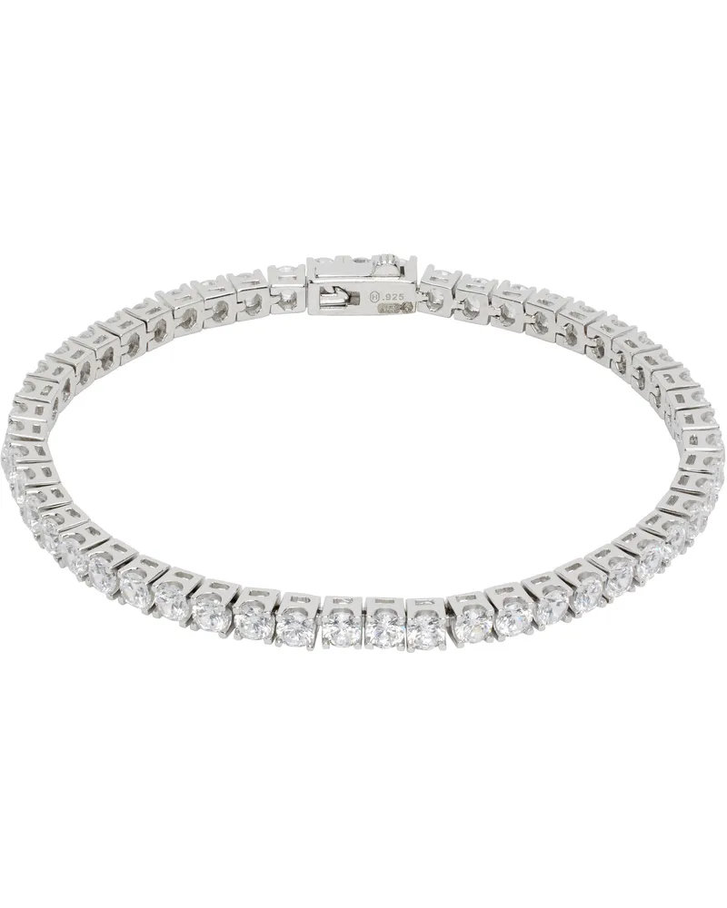 Hatton Labs Silver Classic Tennis S Bracelet White
