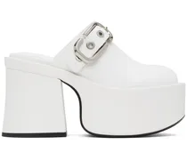 White 'The J Marc Leather' Mules