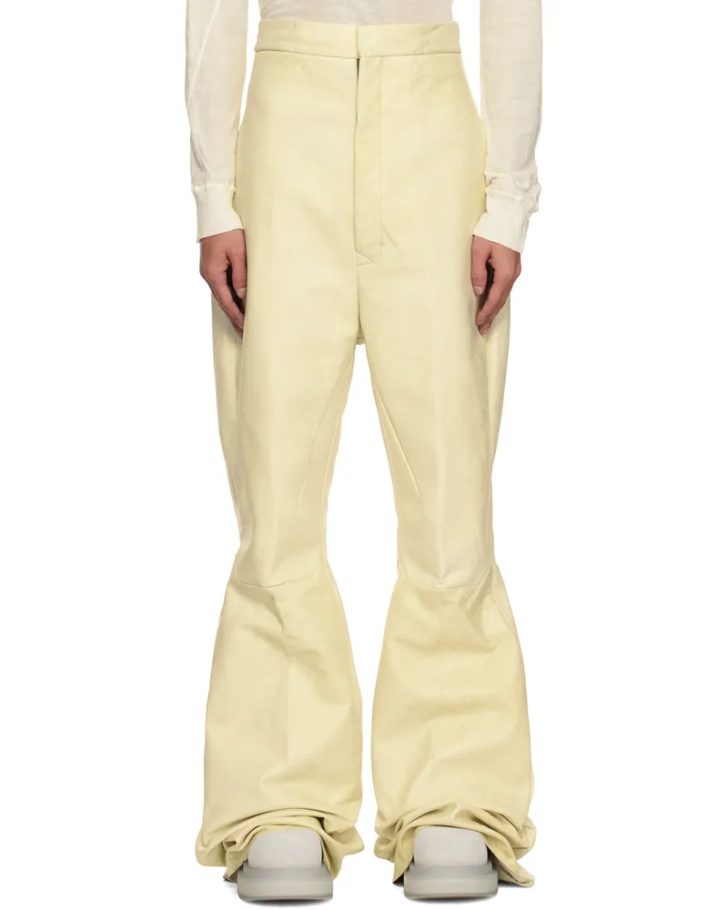 Rick Owens Beige Hollywood Dirt Bolan Leather Trousers 81