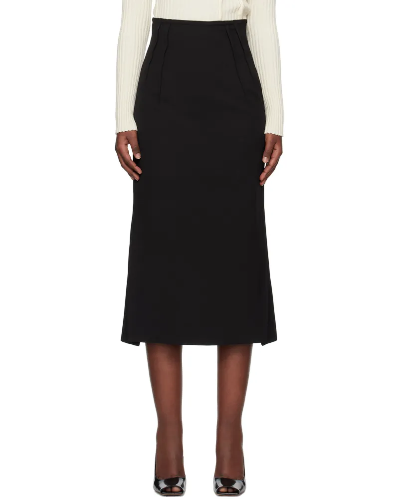 SPORTMAX Black Tolmin Midi Skirt Black