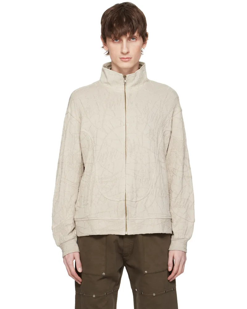 SERAPIS Beige Knit Wave Track Jacket Beige