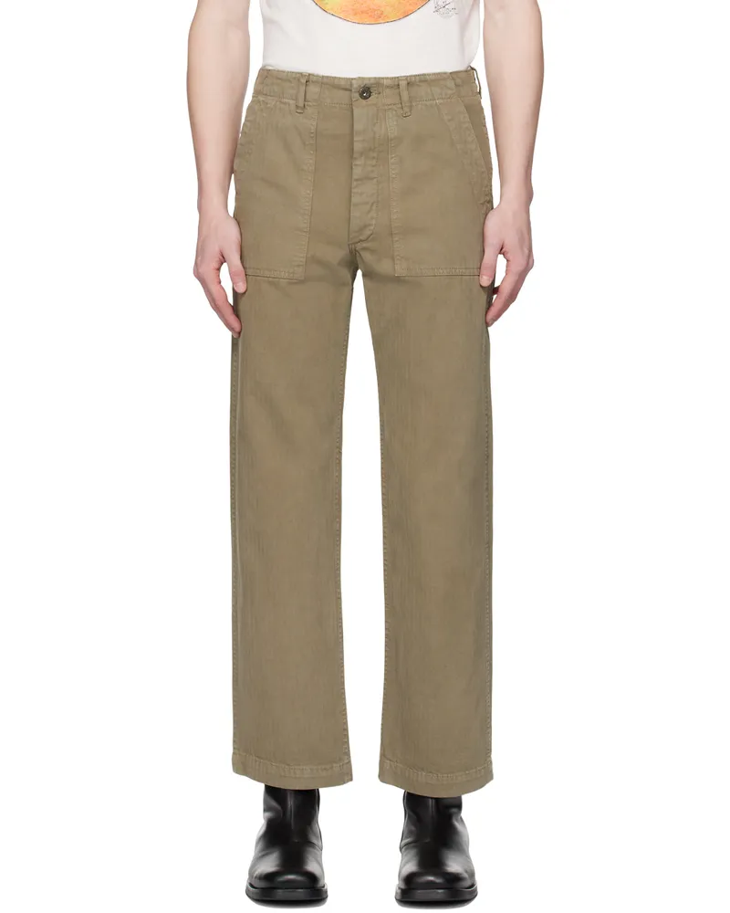 RE/DONE Khaki Modern Utility Trousers Dirty