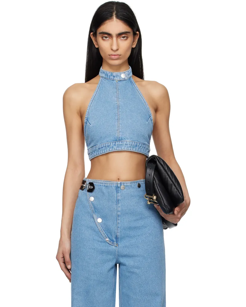 Nanushka Blue Arina Denim Top Dnm