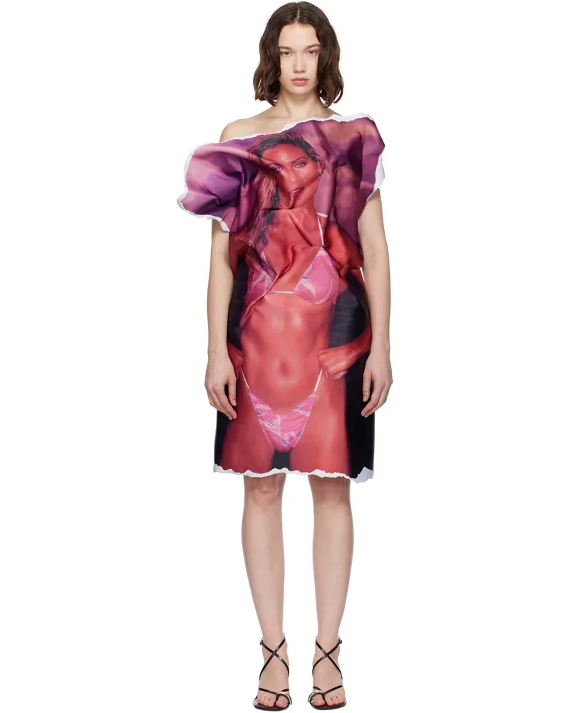 ABRA Red Poster Midi Dress Print