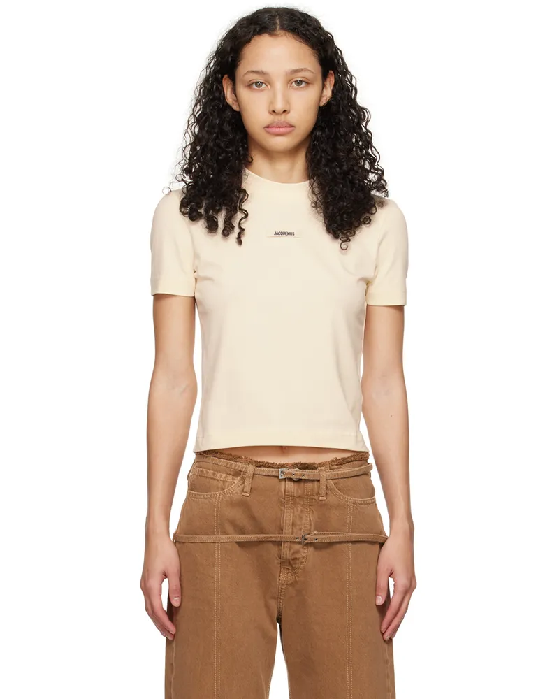 Jacquemus Beige Les Classiques 'Le t-shirt Gros Grain' T-Shirt 130