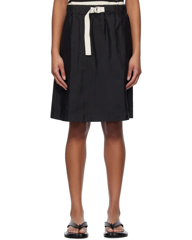 Jil Sander Black Belted Midi Skirt 001