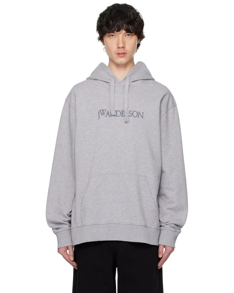 J.W.Anderson Gray Logo Embroidery Hoodie 907