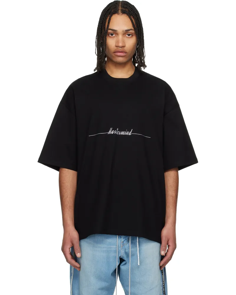 Mastermind Japan Black Boxy Heartbeat Logo T-shirt Black