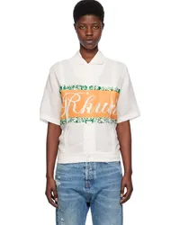 RHUDE White Printed Shirt Ivory