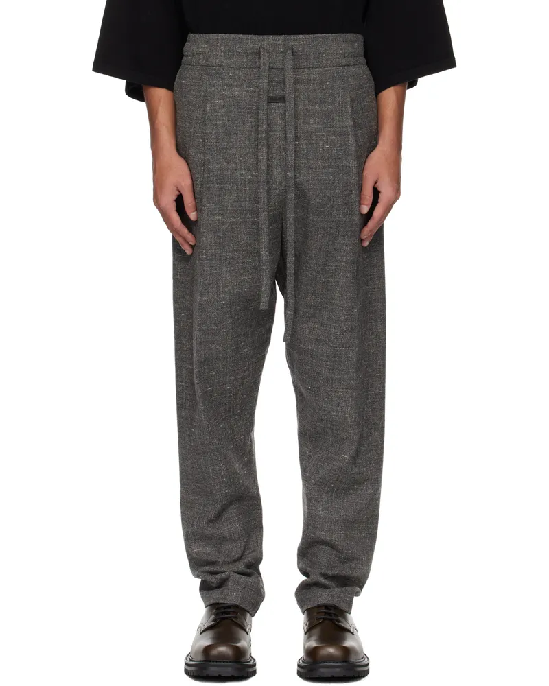 Fear of God Gray Drawstring Eternal Trousers Grey