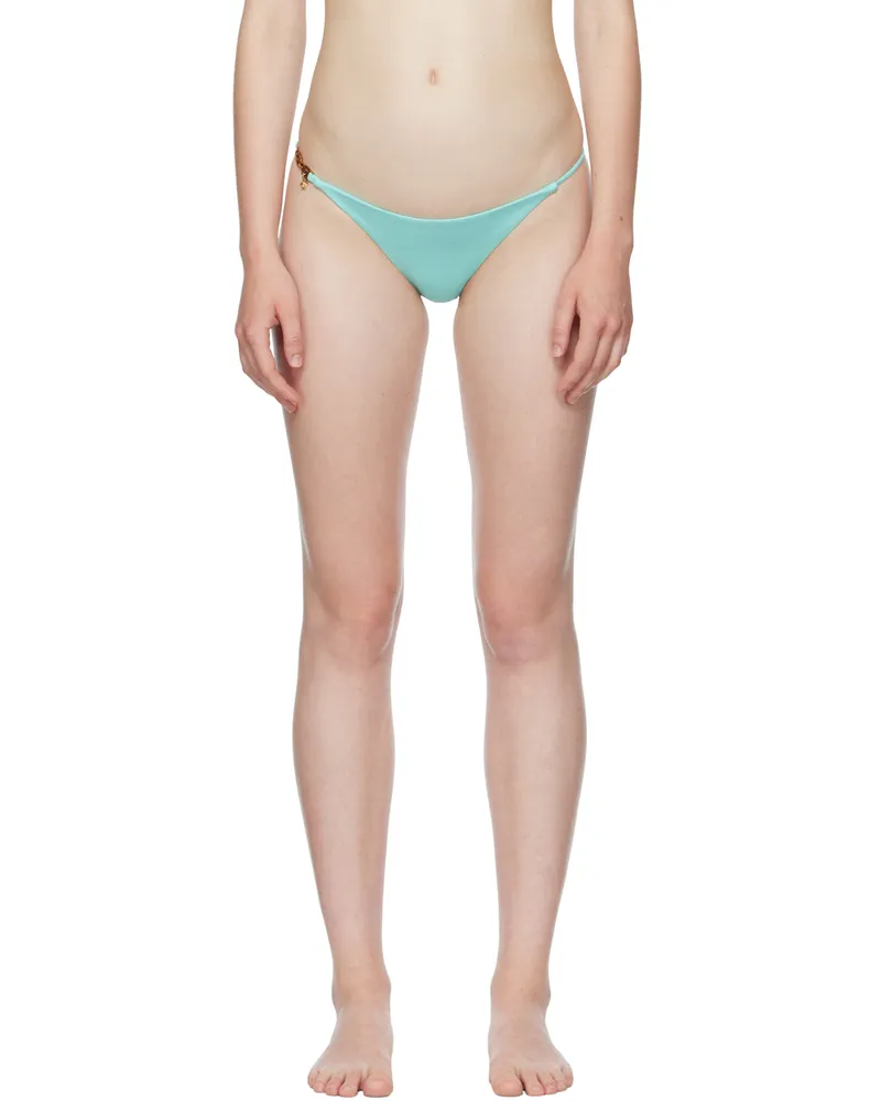 Versace Blue Nylon Bikini Bottom 1v350