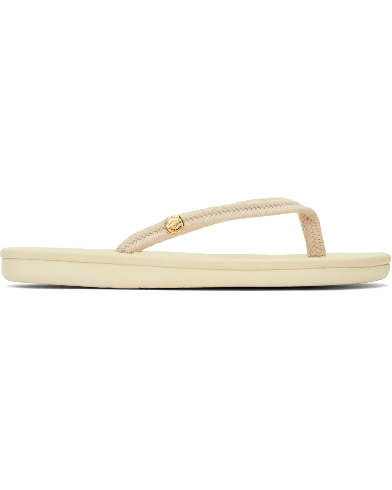 Ancient Greek Sandals Beige Saionara Rope Flip-Flops Beige