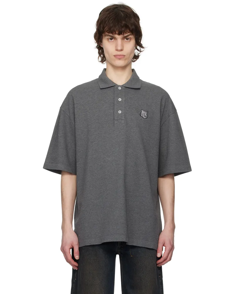 Kitsuné Gray Bold Fox Head Patch Oversize Polo H170