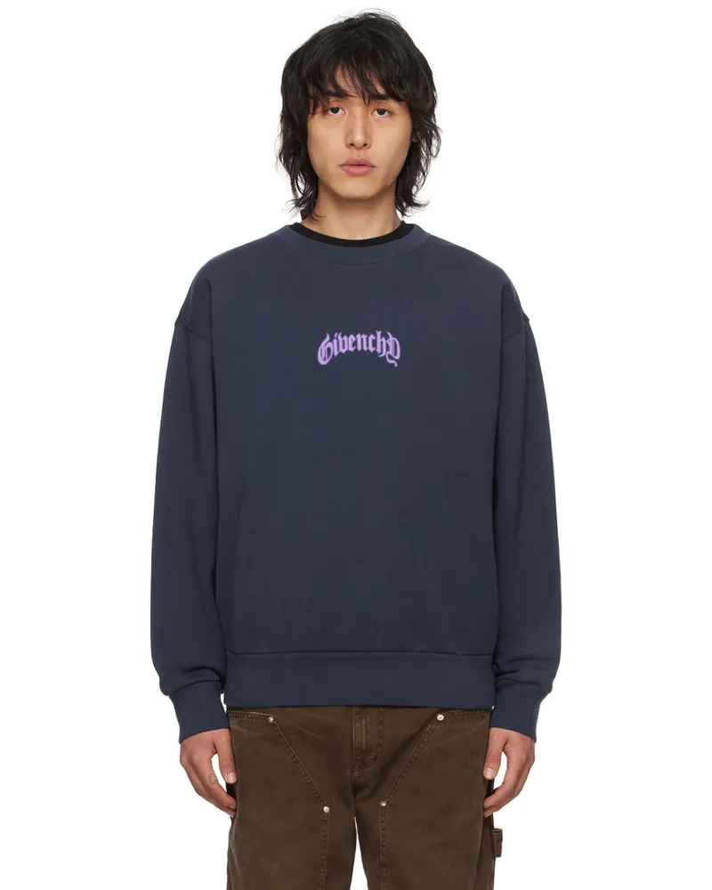Givenchy Navy Printed Sweatshirt 402-deep