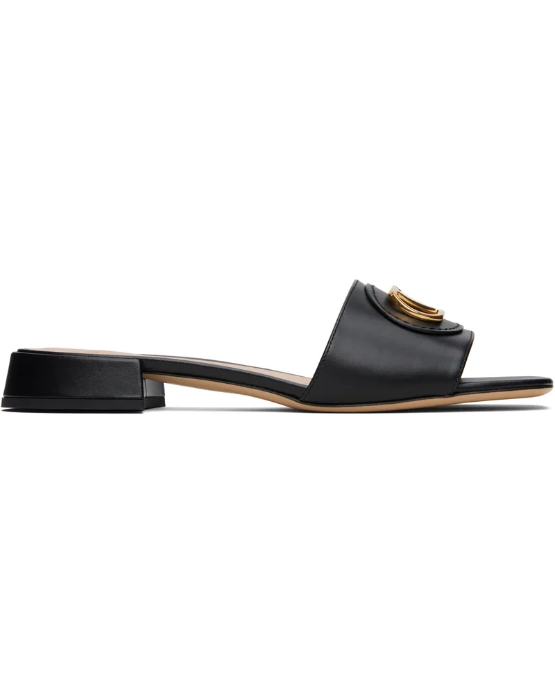 Valentino Garavani Black VLogo Signature Slide Sandals 0no