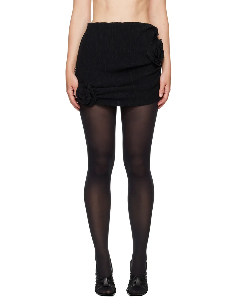 Magda Butrym Black Rose Miniskirt Black