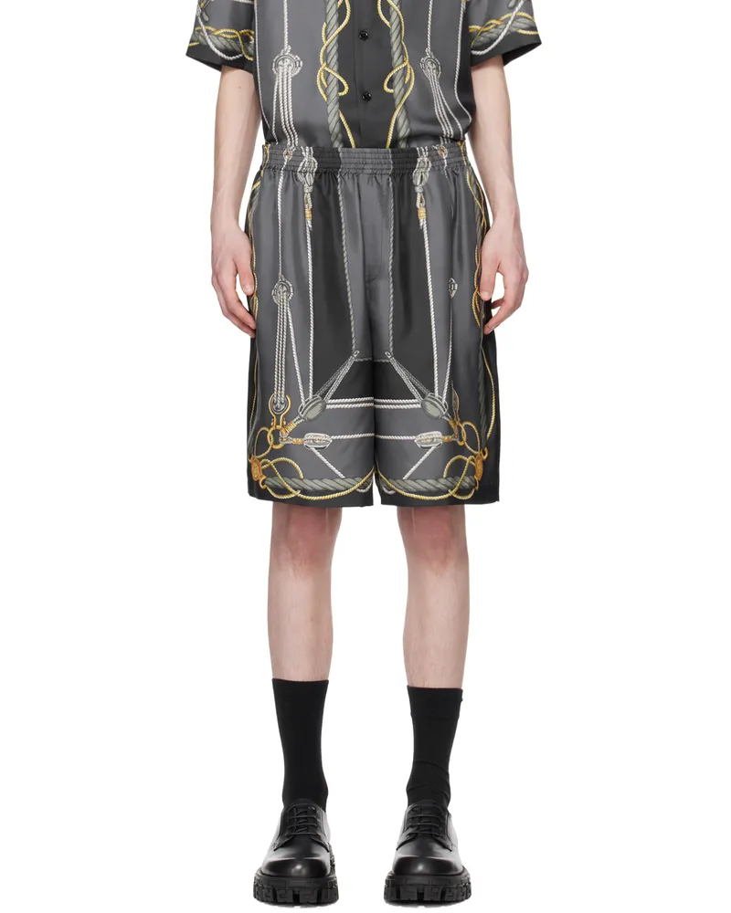 Versace Black Nautical Shorts 5b000