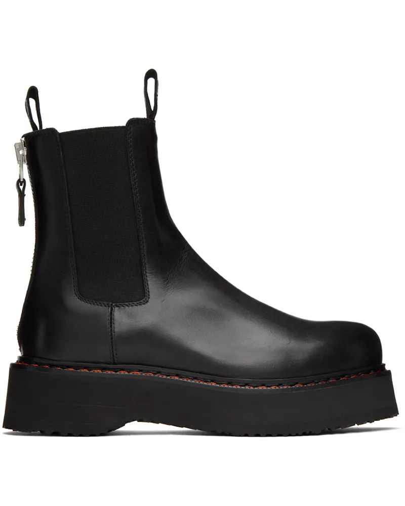 R13 Black SIngle Stack Boots Black