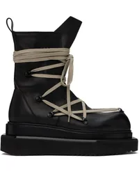 Rick Owens Black Porterville Pentalaced Turbo Cyclops Boots Black