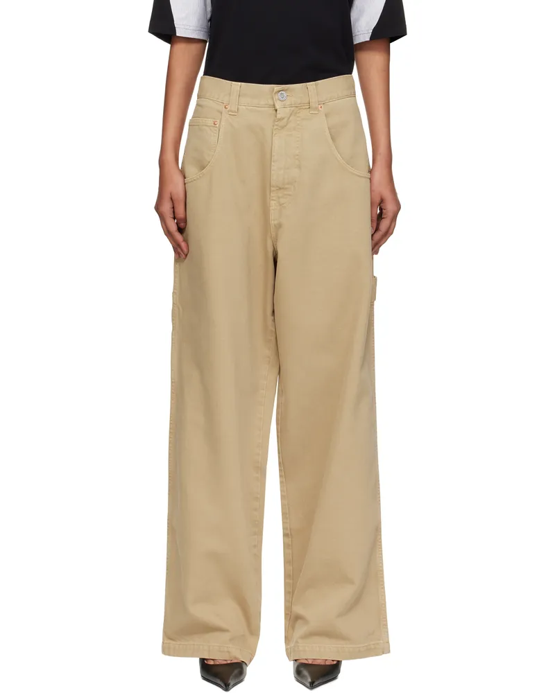 VETEMENTS Beige Hip-Hop Jeans Camel