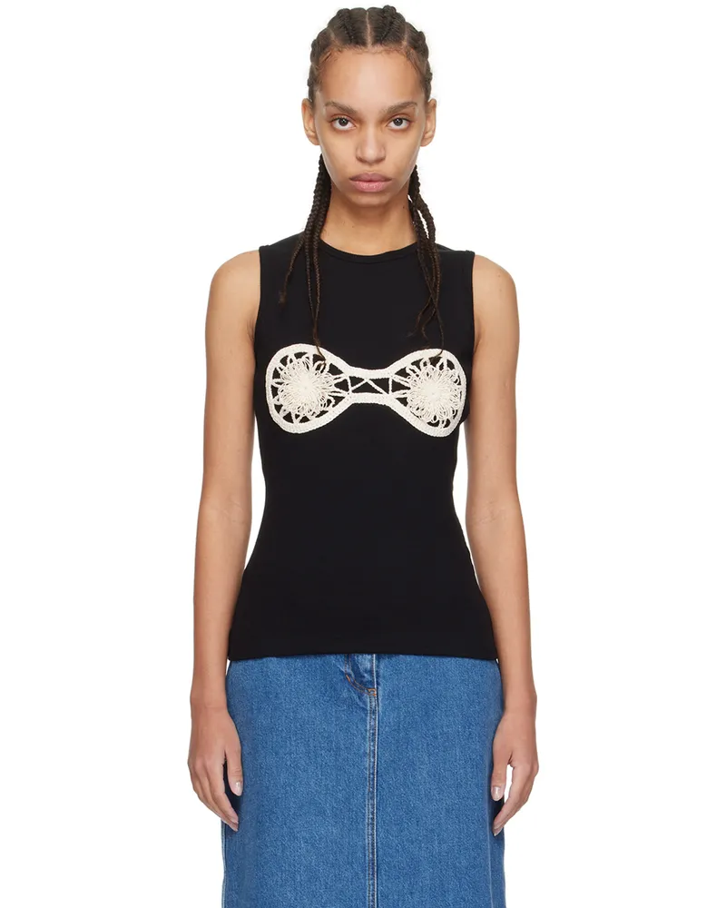 Magda Butrym Black Crewneck Tank Top 80