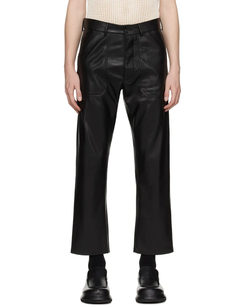Nanushka Black Jasper Vegan Leather Trousers Black