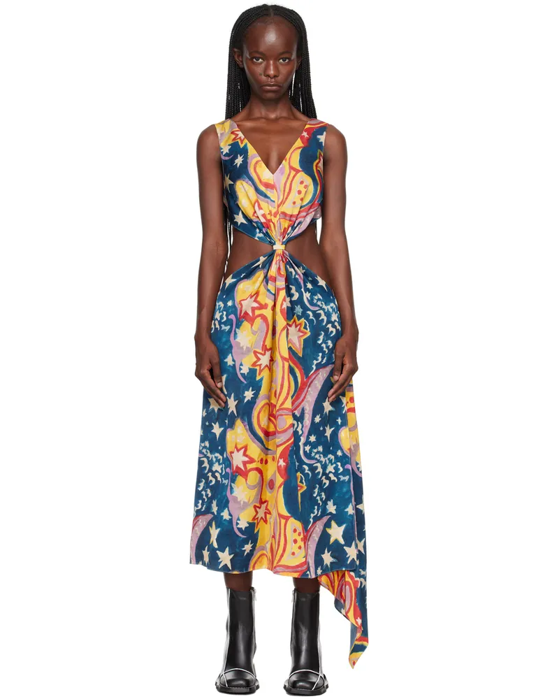 Marni Multicolor No Vacancy Inn Edition Midi Dress Gpb56